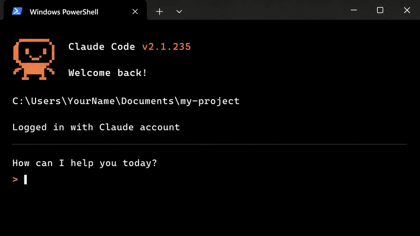 登录完成后会进入 Claude Code 欢迎界面